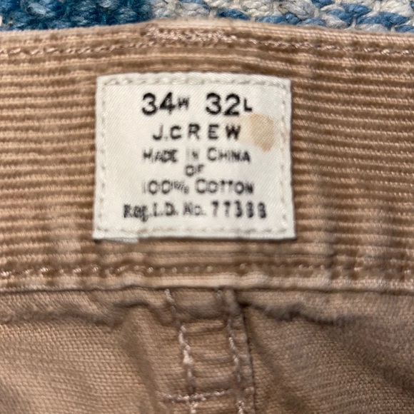 J. crew corduroy brown straight leg good condition 34 W 32 L - Picture 4 of 4